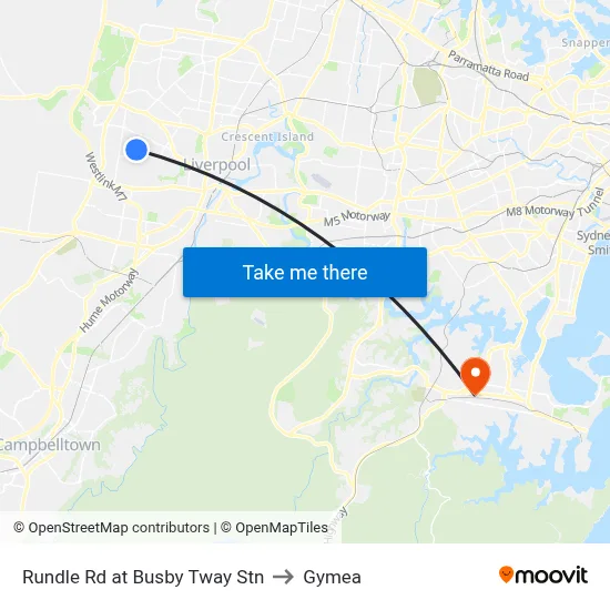 Rundle Rd at Busby Tway Stn to Gymea map
