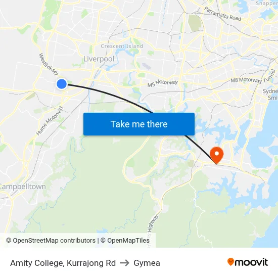 Amity College, Kurrajong Rd to Gymea map