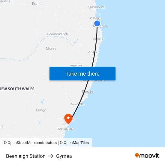 Beenleigh Station to Gymea map