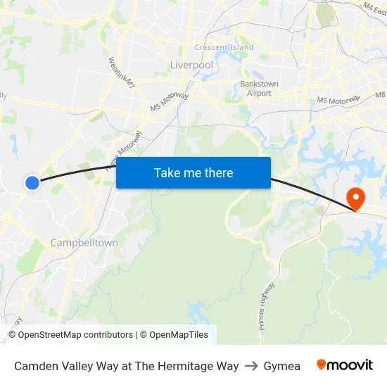 Camden Valley Way at The Hermitage Way to Gymea map