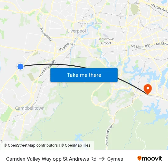 Camden Valley Way opp St Andrews Rd to Gymea map