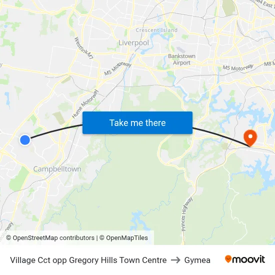 Village Cct opp Gregory Hills Town Centre to Gymea map