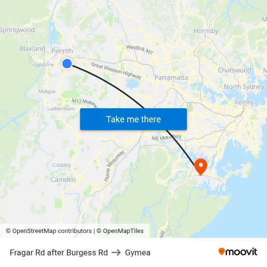 Fragar Rd after Burgess Rd to Gymea map