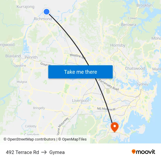492 Terrace Rd to Gymea map