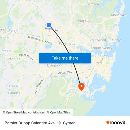 Barnier Dr opp Calandra Ave to Gymea map