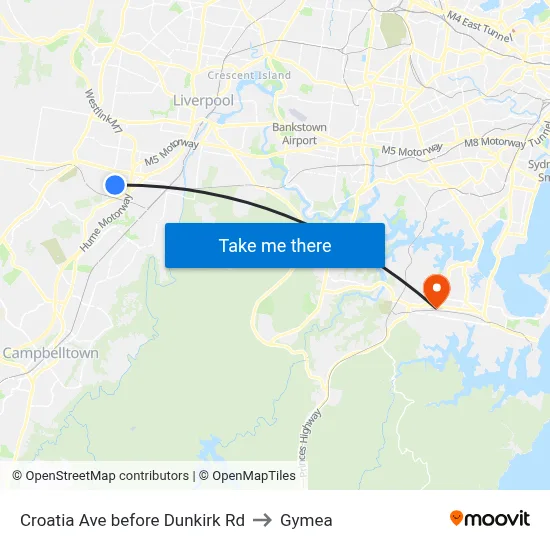 Croatia Ave before Dunkirk Rd to Gymea map