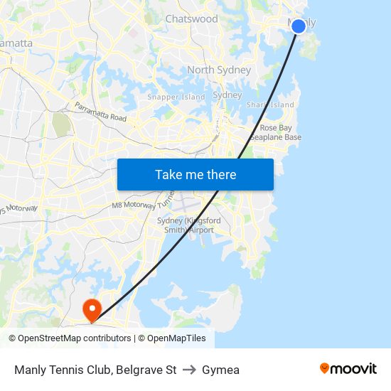 Manly Tennis Club, Belgrave St to Gymea map