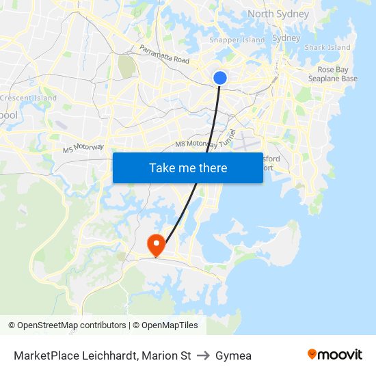 MarketPlace Leichhardt, Marion St to Gymea map