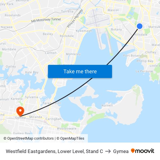 Westfield Eastgardens, Lower Level, Stand C to Gymea map