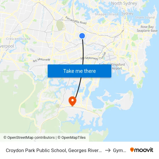 Croydon Park Public School, Georges River Rd to Gymea map