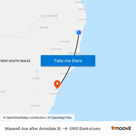 Maxwell Ave after Armidale St to UWS Bankstown map