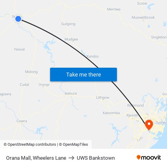 Orana Mall, Wheelers Lane to UWS Bankstown map