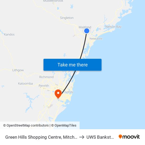 Green Hills Shopping Centre, Mitchell Dr to UWS Bankstown map