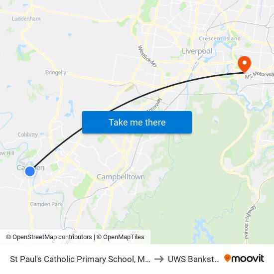 St Paul's Catholic Primary School, Mitchell St to UWS Bankstown map