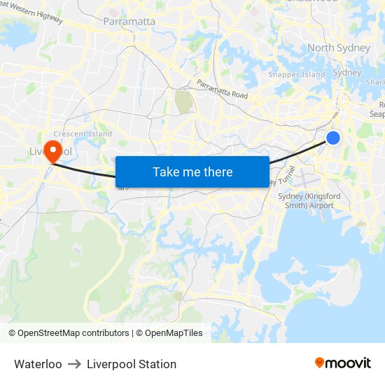 Waterloo to Liverpool Station map