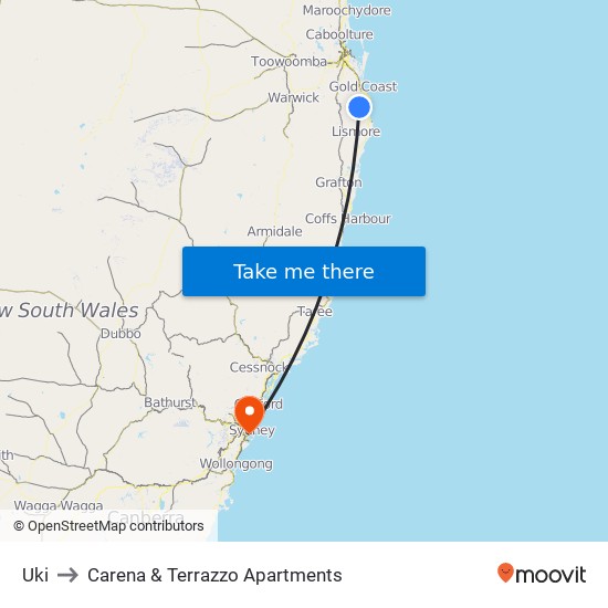 Uki to Carena & Terrazzo Apartments map