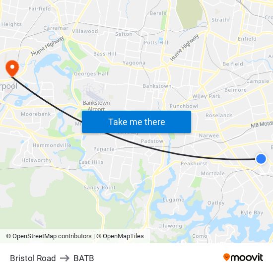 Bristol Road to BATB map