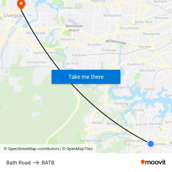 Bath Road to BATB map