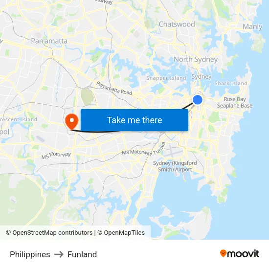 Philippines to Funland map