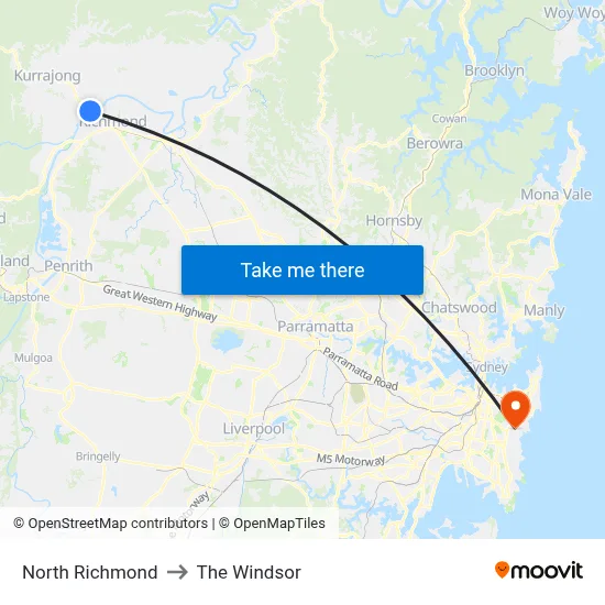 North Richmond to The Windsor map