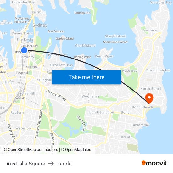 Australia Square to Parida map