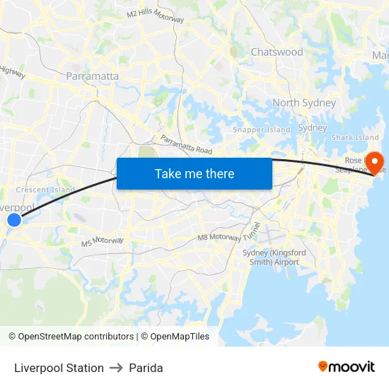 Liverpool Station to Parida map