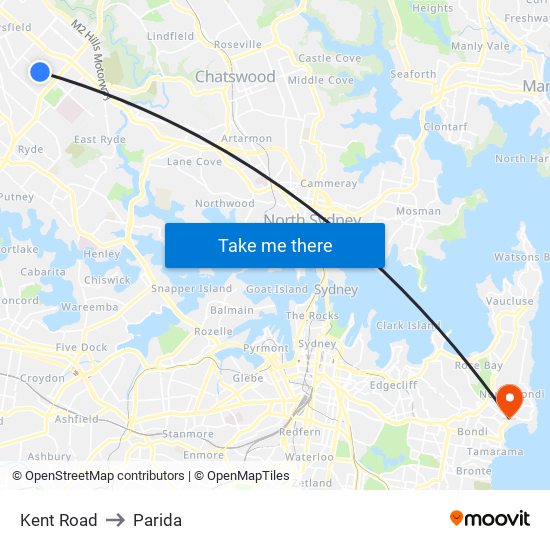 Kent Road to Parida map