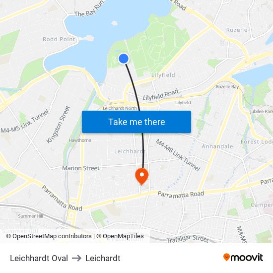 Leichhardt Oval to Leichardt map