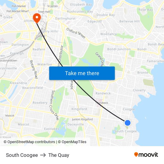 South Coogee to The Quay map