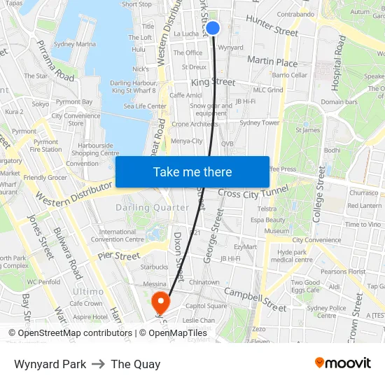 Wynyard Park to The Quay map