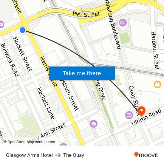 Glasgow Arms Hotel to The Quay map