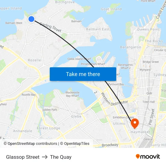 Glassop Street to The Quay map