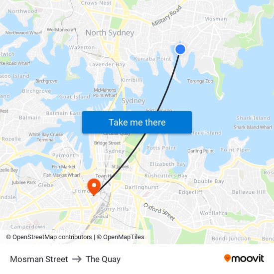 Mosman Street to The Quay map