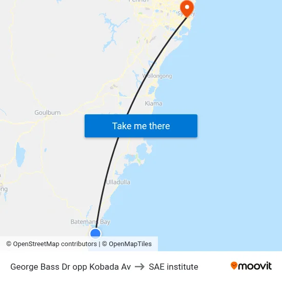 George Bass Dr opp Kobada Av to SAE institute map