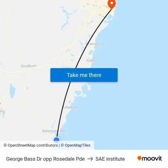George Bass Dr opp Rosedale Pde to SAE institute map