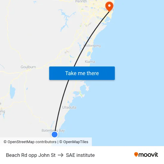 Beach Rd opp John St to SAE institute map