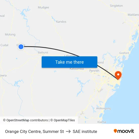 Orange City Centre, Summer St to SAE institute map