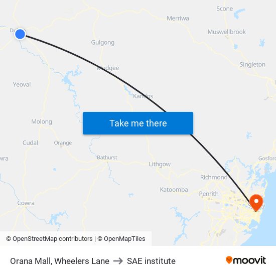 Orana Mall, Wheelers Lane to SAE institute map