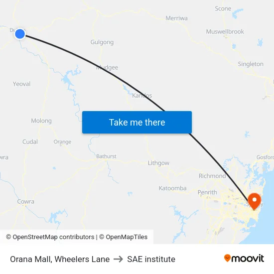 Orana Mall, Wheelers Lane to SAE institute map