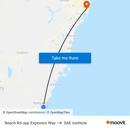 Beach Rd opp Explorers Way to SAE institute map