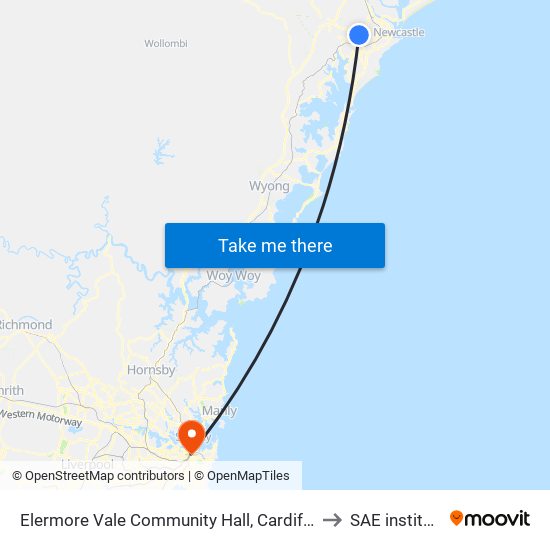 Elermore Vale Community Hall, Cardiff Rd to SAE institute map