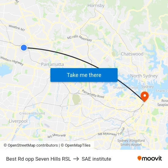 Best Rd opp Seven Hills RSL to SAE institute map