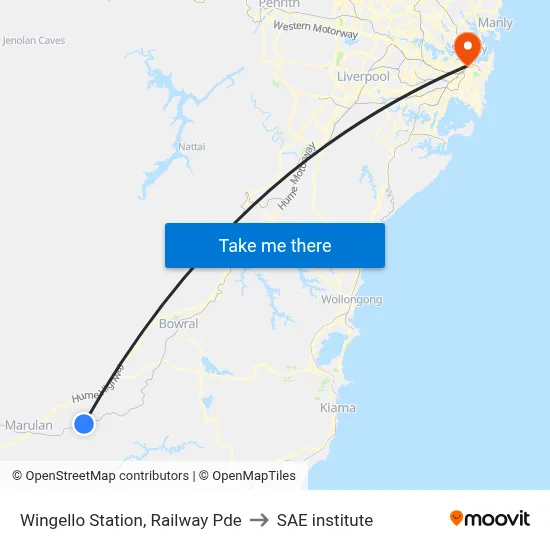 Wingello Station, Railway Pde to SAE institute map