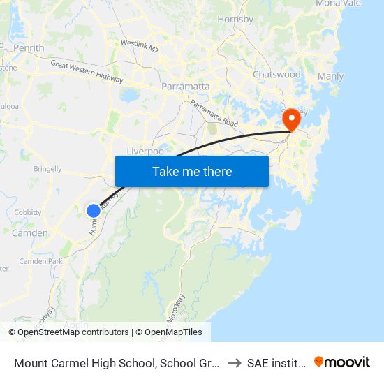 Mount Carmel High School, School Grounds to SAE institute map