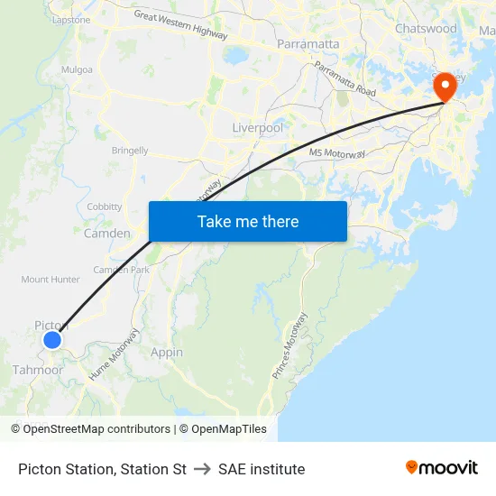 Picton Station, Station St to SAE institute map