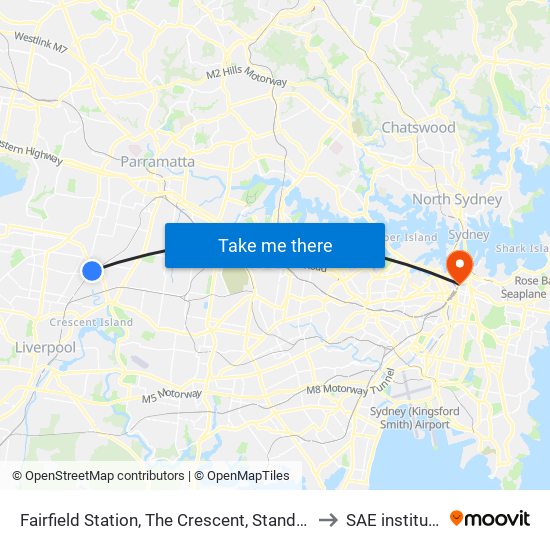 Fairfield Station, The Crescent, Stand G to SAE institute map
