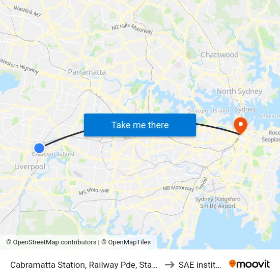 Cabramatta Station, Railway Pde, Stand A to SAE institute map