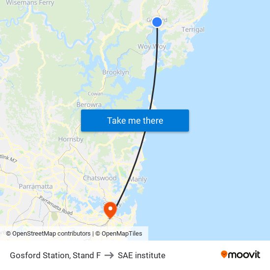 Gosford Station, Stand F to SAE institute map