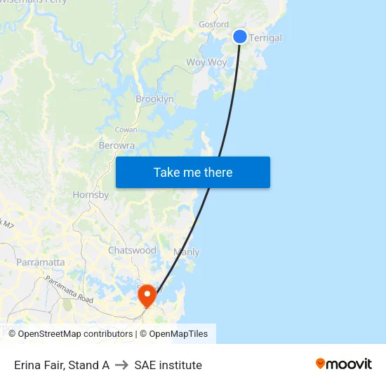 Erina Fair, Stand A to SAE institute map