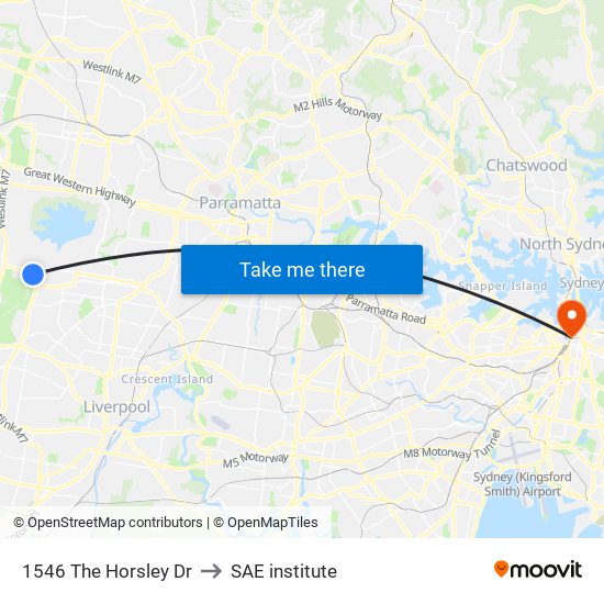 1546 The Horsley Dr to SAE institute map